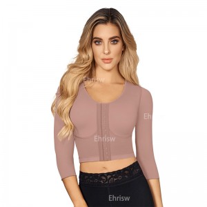 Ehrisw Arm Shaper for Women Post Surgery Arm Lipo Compression Sleeves Slimming Arm Faja Front Closure Shapewear Bra