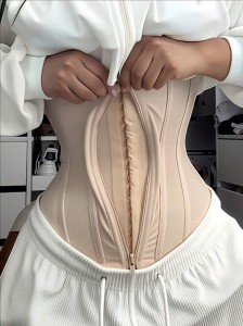 Ehrisw Waist Trainer for Women Tummy Control Faja Body Shaper Working Out Zipper and Hooks Double-Layer Adjustable Compression