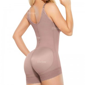 Åben buste Mavekontrol Shapewear Til Kvinder Postpartum Body Shaper Post Fedtsugning Bodysuit Krog og øje Vægttab Høj talje Flad mave Fajas