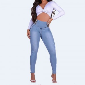 Women High Waist Slim Skinny Jeans Ladies Pencil Jean Trousers Bottom Straight Female Trouser Streetwear Stretch Skinny Trousers