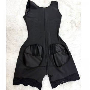 Ehrisw women Colombian Faja Full Body Shapewear High Compression Zipper Hook Closure Adjustable Strap Lace Hem Postpartum Post‑Surgery Bodysuit